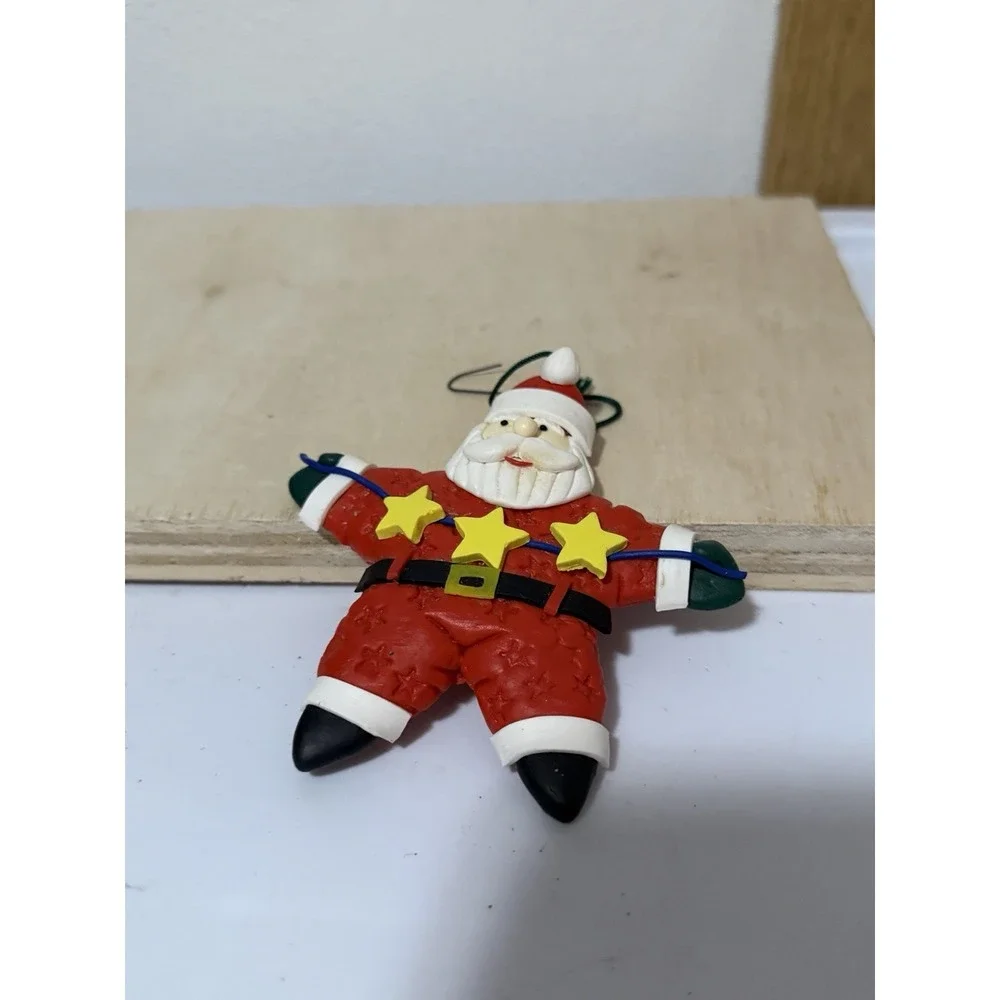Clay Santa Ornament Vintage